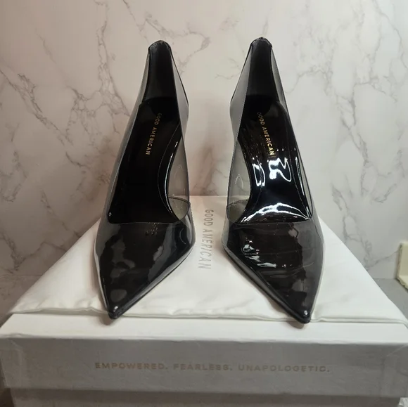 Good American Cinder-F*cking-Rella Pumps in Light Smoke - Picture 1 of 5